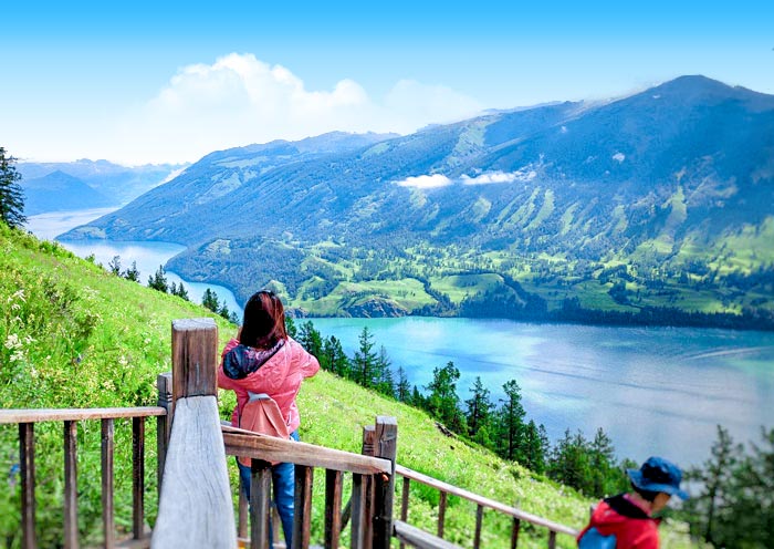 Panoramic view of Kanas Lake