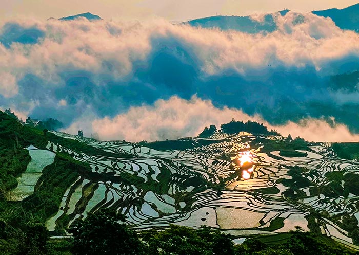 The mirror-like beauty of Yuanyang Terraces