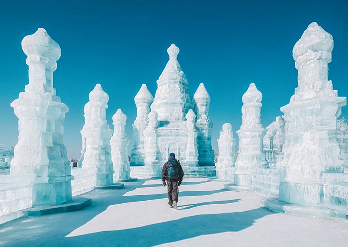 Exquisite ice sculptures at Harbin Ice and Snow World