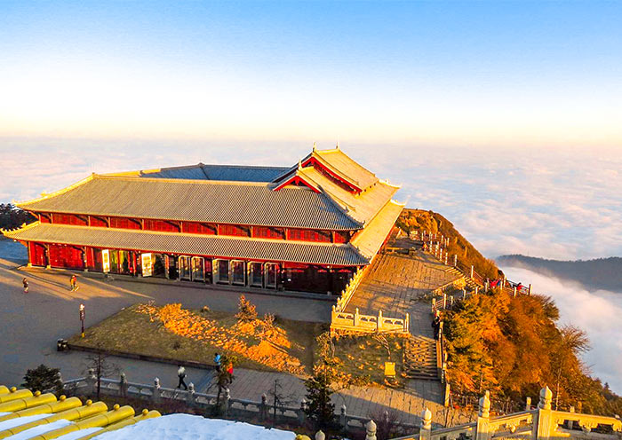 Buddhist temples on the Golden Summit of Mount Emei
