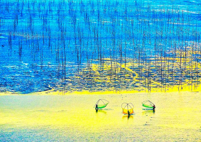 The magnificent and colorful mudflat scenery of Beiqi, Xiapu, Fujian
