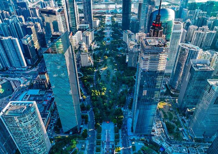 The magnificent skyscrapers of Huacheng Square