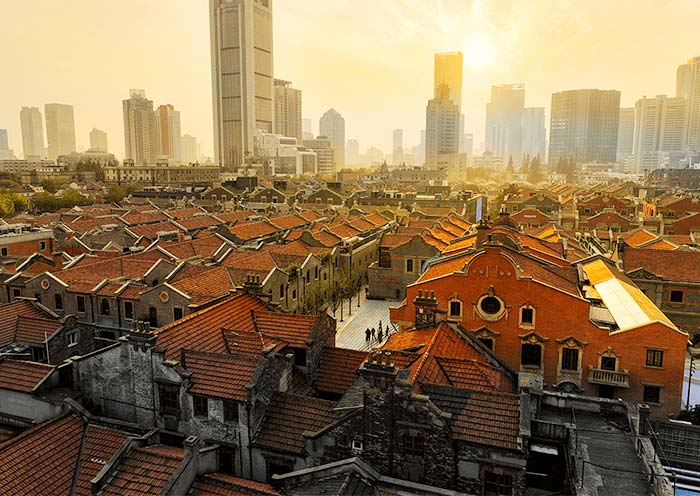 上海新天地东西融合的建筑