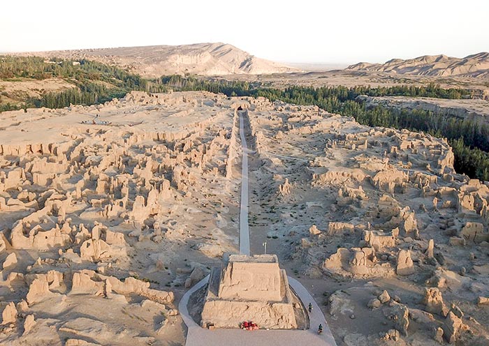 Panoramic view of Jiaohe Ancient City
