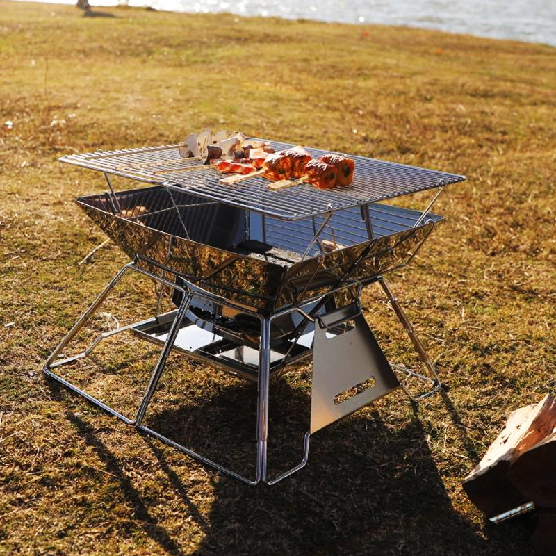 เตาบาร์บีคิวแบบพกพาสำหรับกลางแจ้งแบบสเตนเลส