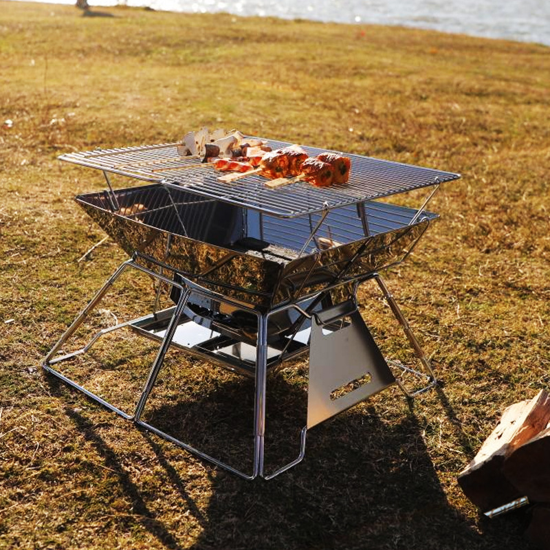 เตาบาร์บีคิวแบบพกพาสำหรับกลางแจ้งแบบสเตนเลส
