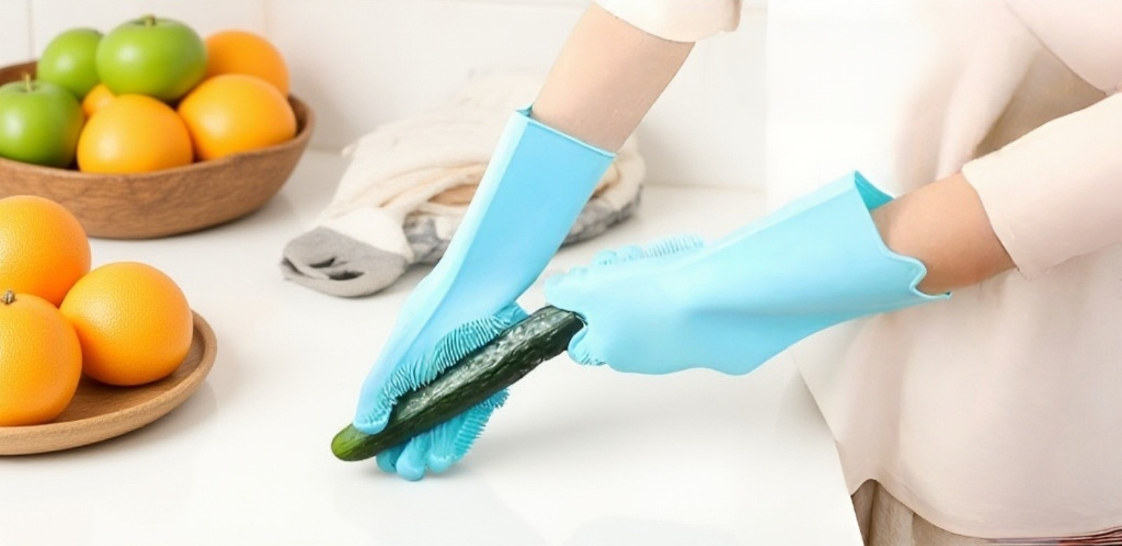 미끄럼 방지 기능이 있는 설거지 장갑