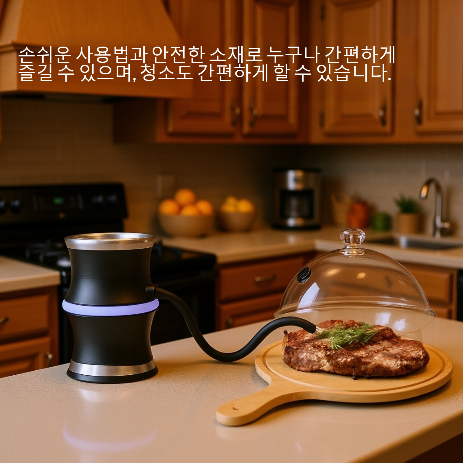 스모키 맛을 강조한 간식 이미지