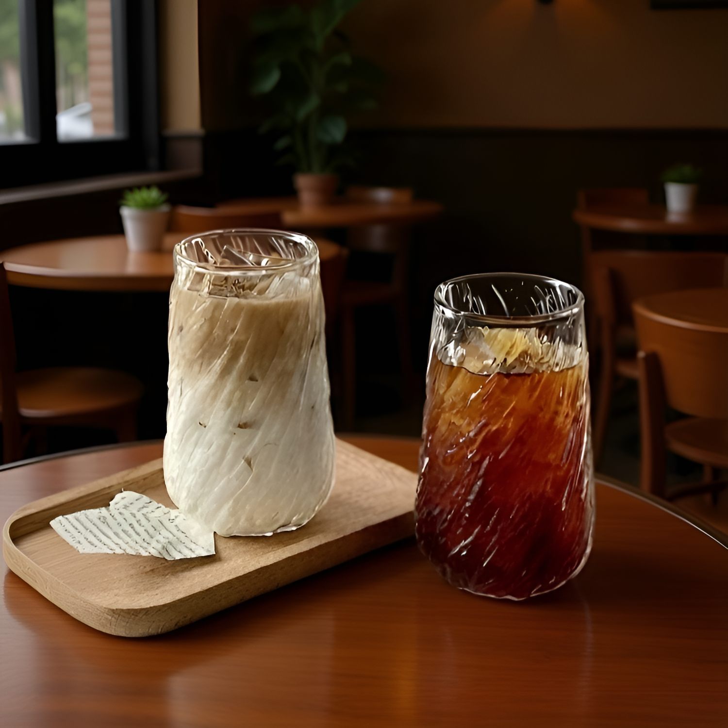 세련된 디자인의 고붕소 유리 컵