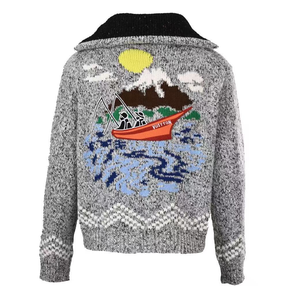 お洒落メンズへ】Louis Vuitton ジップ ニットブルゾン