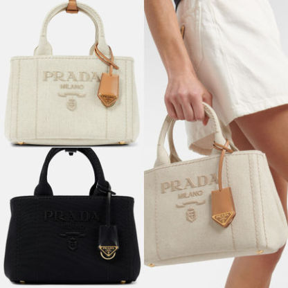 新作*PRADA*ジャルディニエラキャンバス2wayトートハンドバッグ