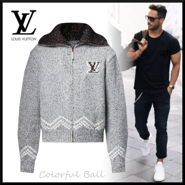 お洒落メンズへ】Louis Vuitton ジップ ニットブルゾン
