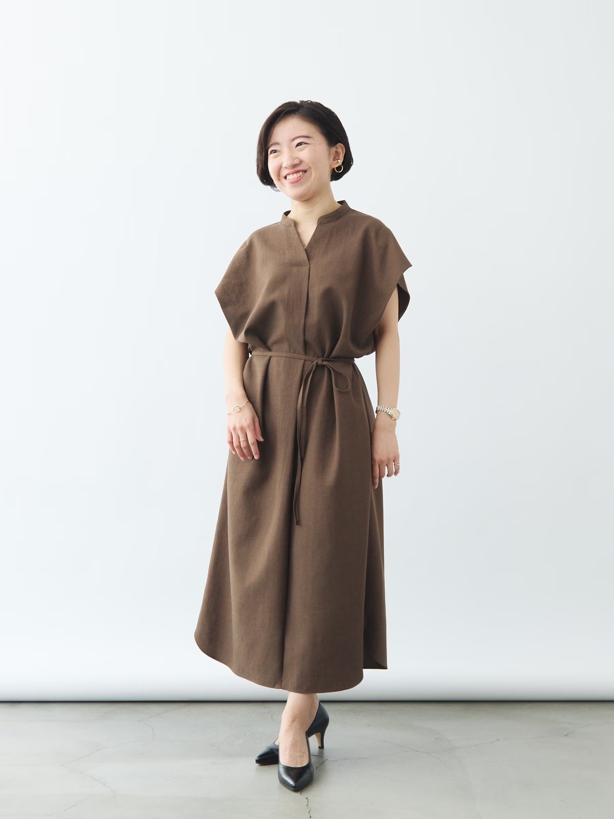 リネンライクワンピース