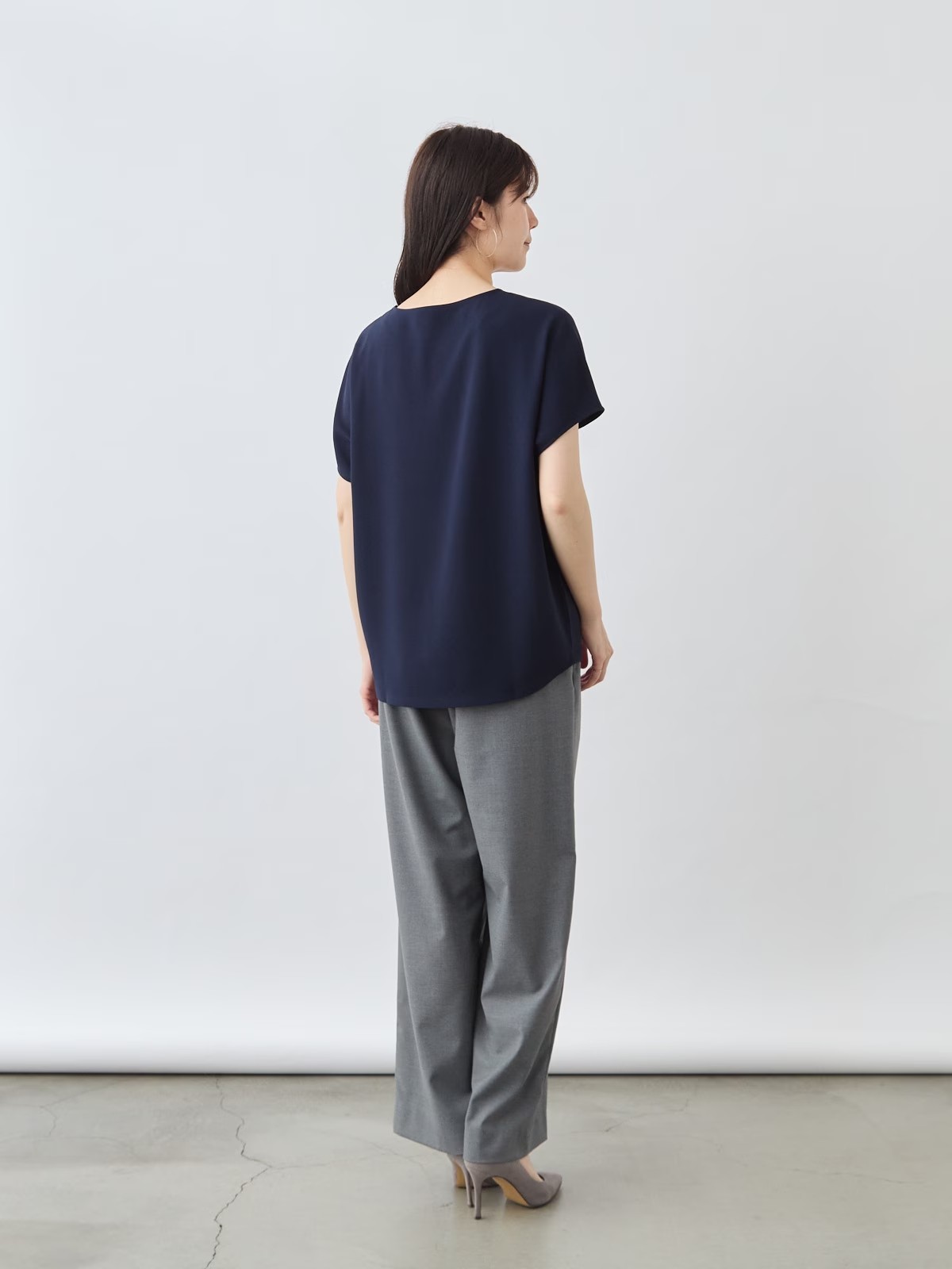 洗えるフレンチスリーブブラウス