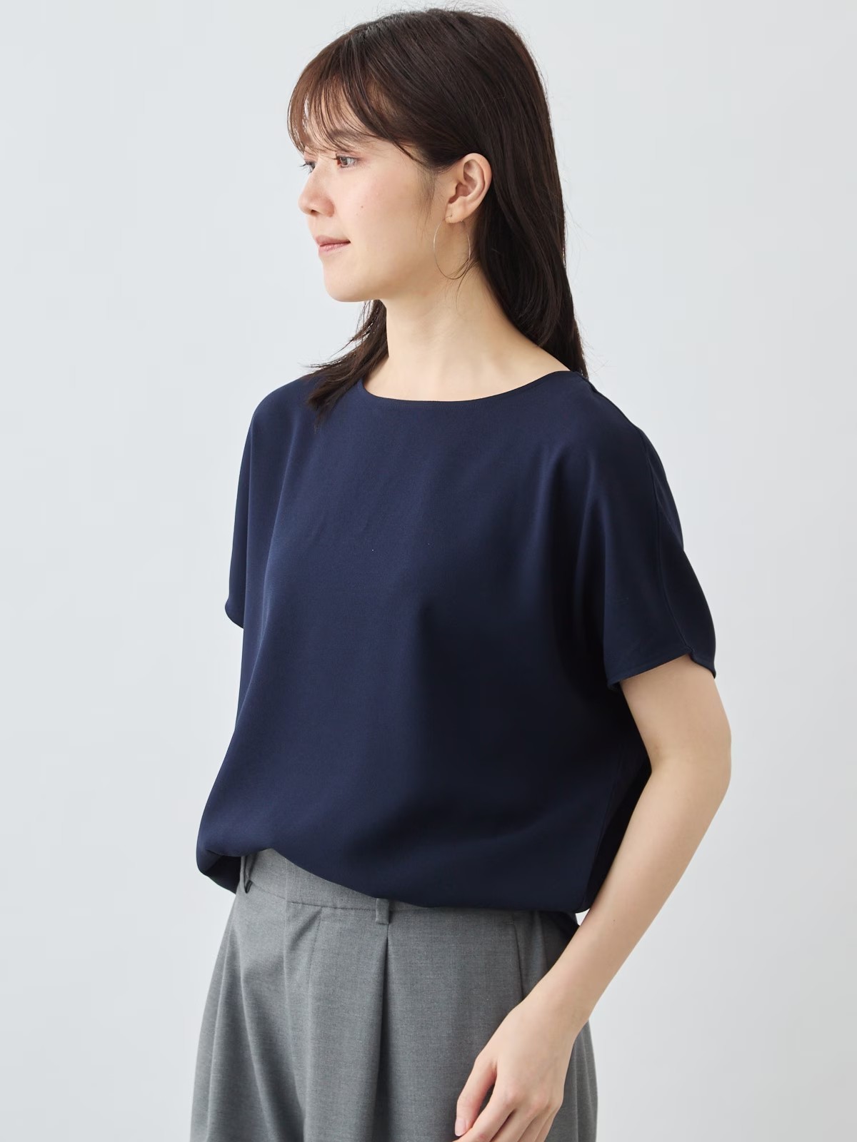 洗えるフレンチスリーブブラウス