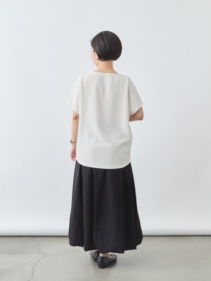 洗えるフレンチスリーブブラウス