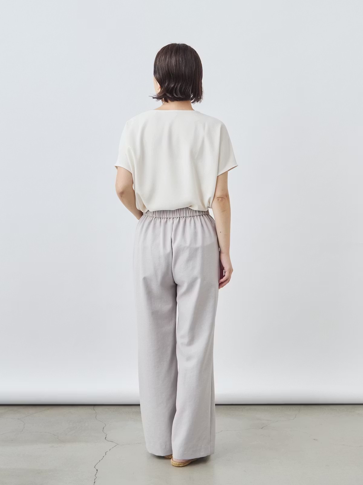 リネンライクパンツ セミワイド