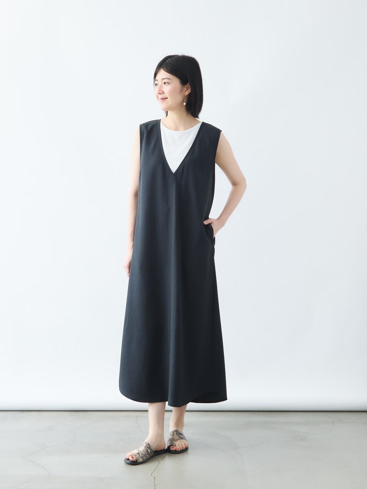 リネンライクジャンパースカート