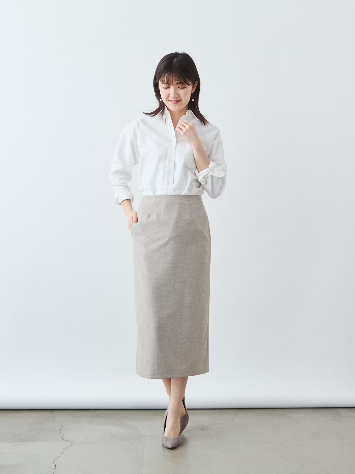 上質イージーストレートスカート