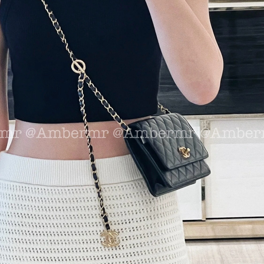 24SS CHANEL CC_キルティングロゴのチェーンウォレット