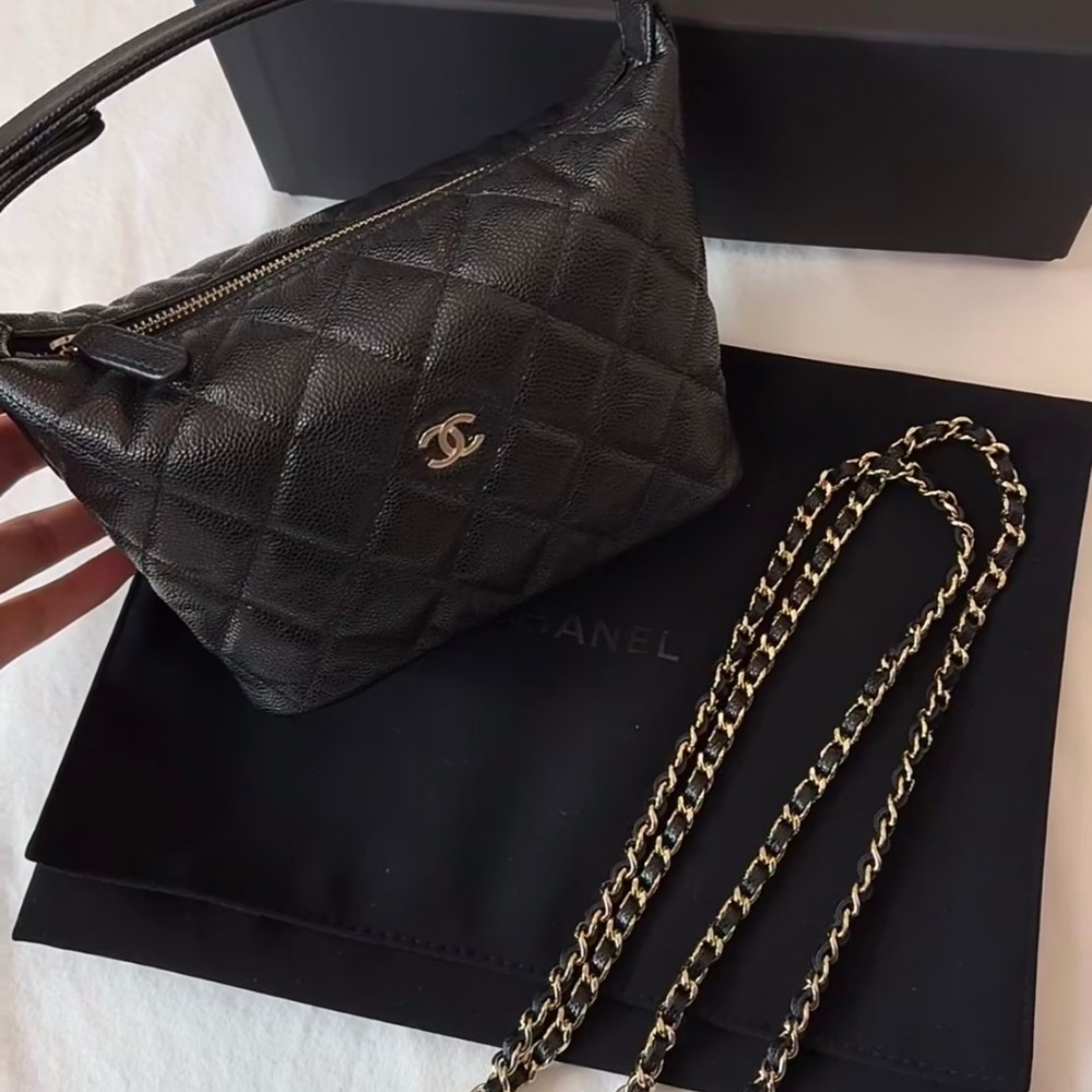 CHANEL 【シックなブラック♡】2way ホーボーバッグ