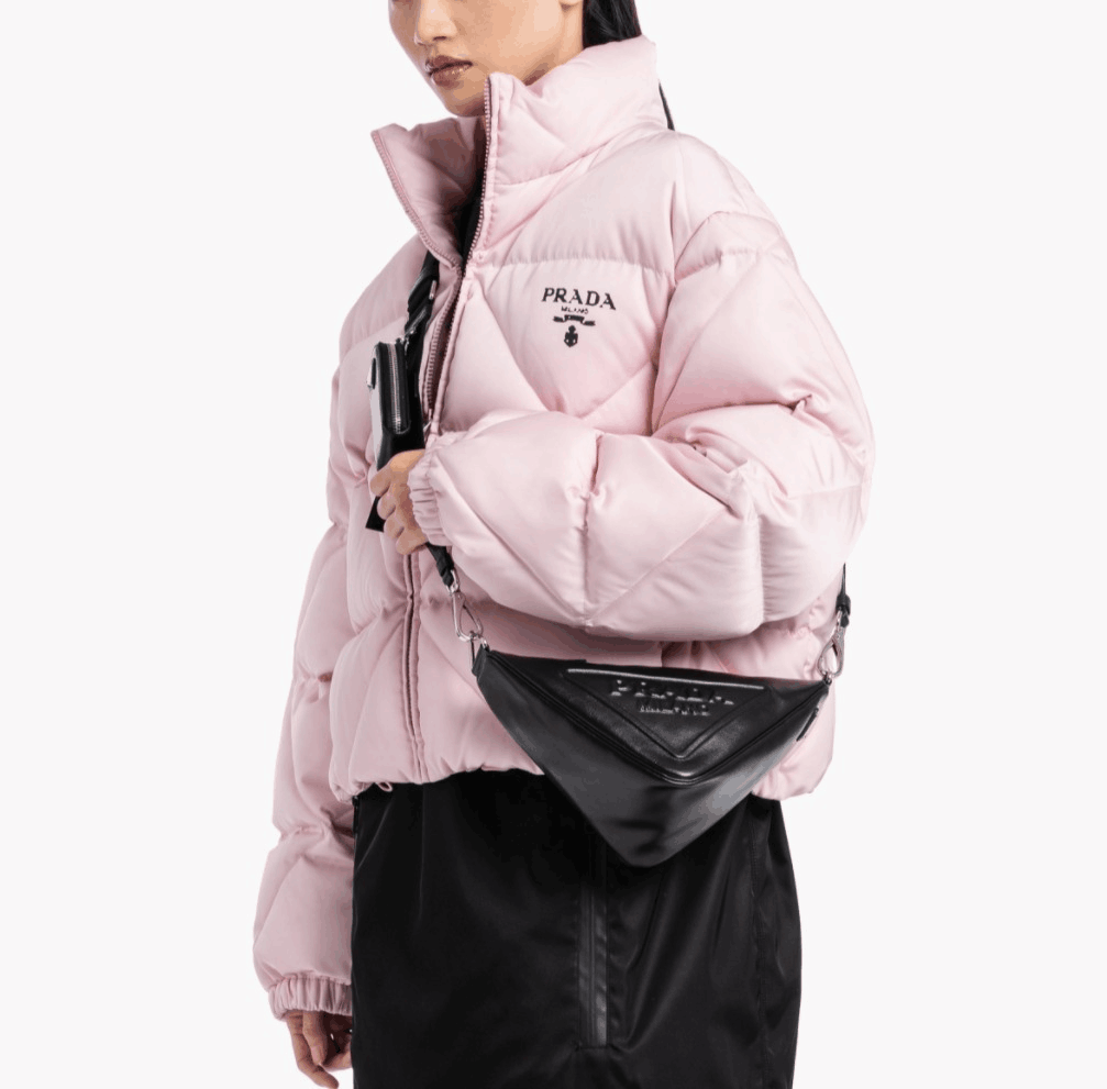 Prada☆Leather Prada Triangle shoulder bagユニセックス☆送込