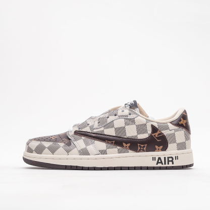【日本未入荷】Louis Vuitton x Travis Scott x Nike Air Jordan 1 Low OG SP"Damier Azur/LV Monogram"【正規品】[代金引換]