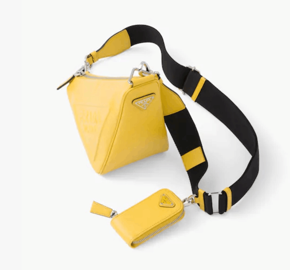 Prada☆Leather Prada Triangle shoulder bagユニセックス☆送込