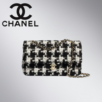 ★オシャレツイード【 CHANEL 】クラシック ハンドバッグ
