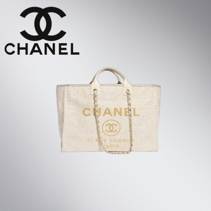 このサイズ使える☆CHANEL ドーヴィルトート縦横32cm エクリュ