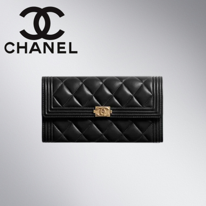 使いやすくて上品★CHANEL★キャビアスキン ジップウォレット