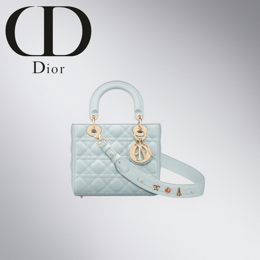 直営店 DIOR 新作 LADY DIOR MY ABCDIOR バック ブルー SMALL