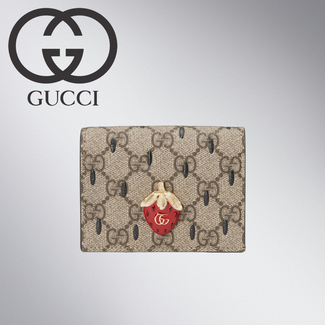 新作【GUCCI】ダブルG ストロベリー カードケース ウォレット