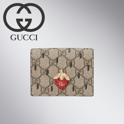 新作【GUCCI】ダブルG ストロベリー カードケース ウォレット
