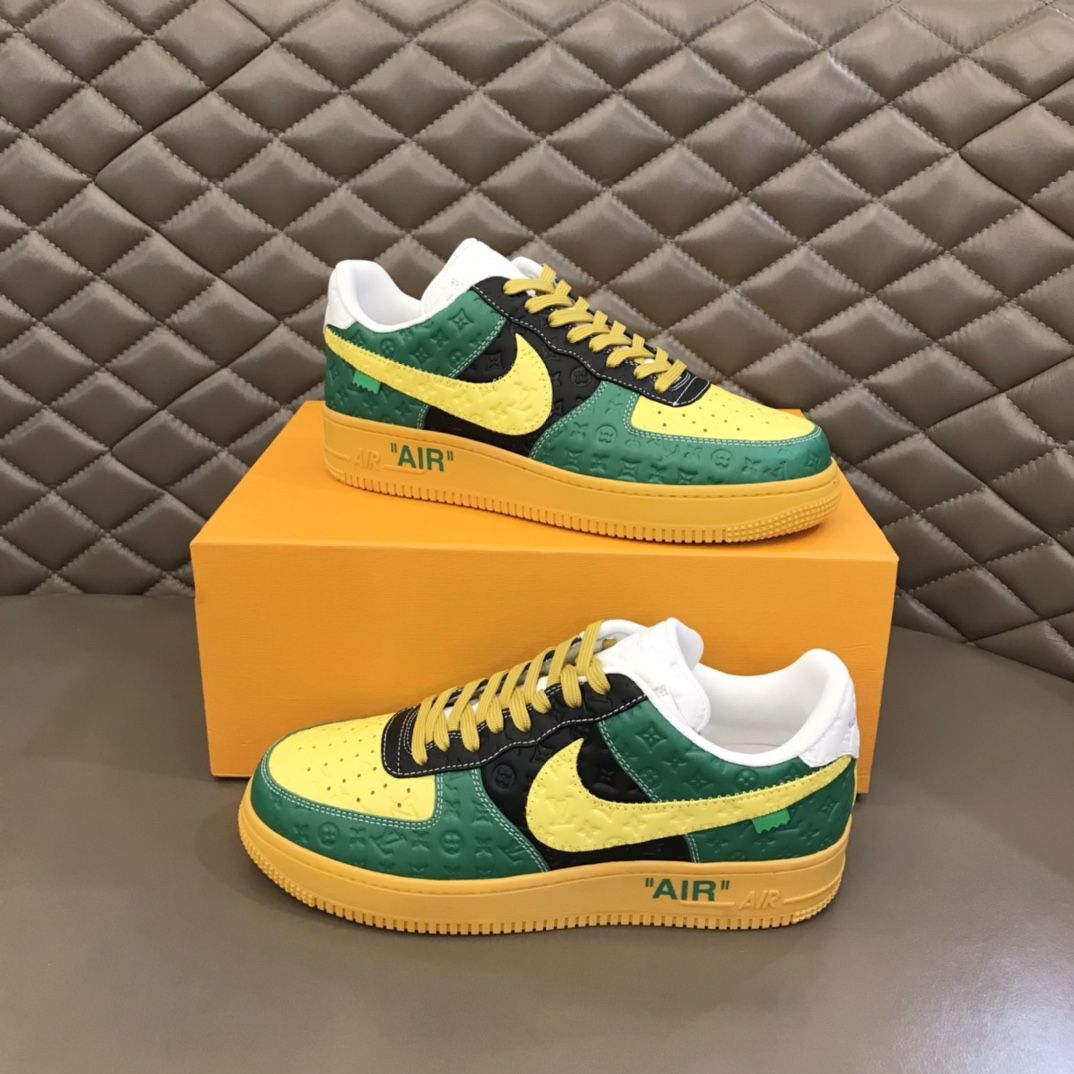 【新商品発売】【今年の新商品】Louis Vuitton Nike Air Force 1 Low By Virgil Abloh Black Metallic Silver【本物保証】【代金引換】