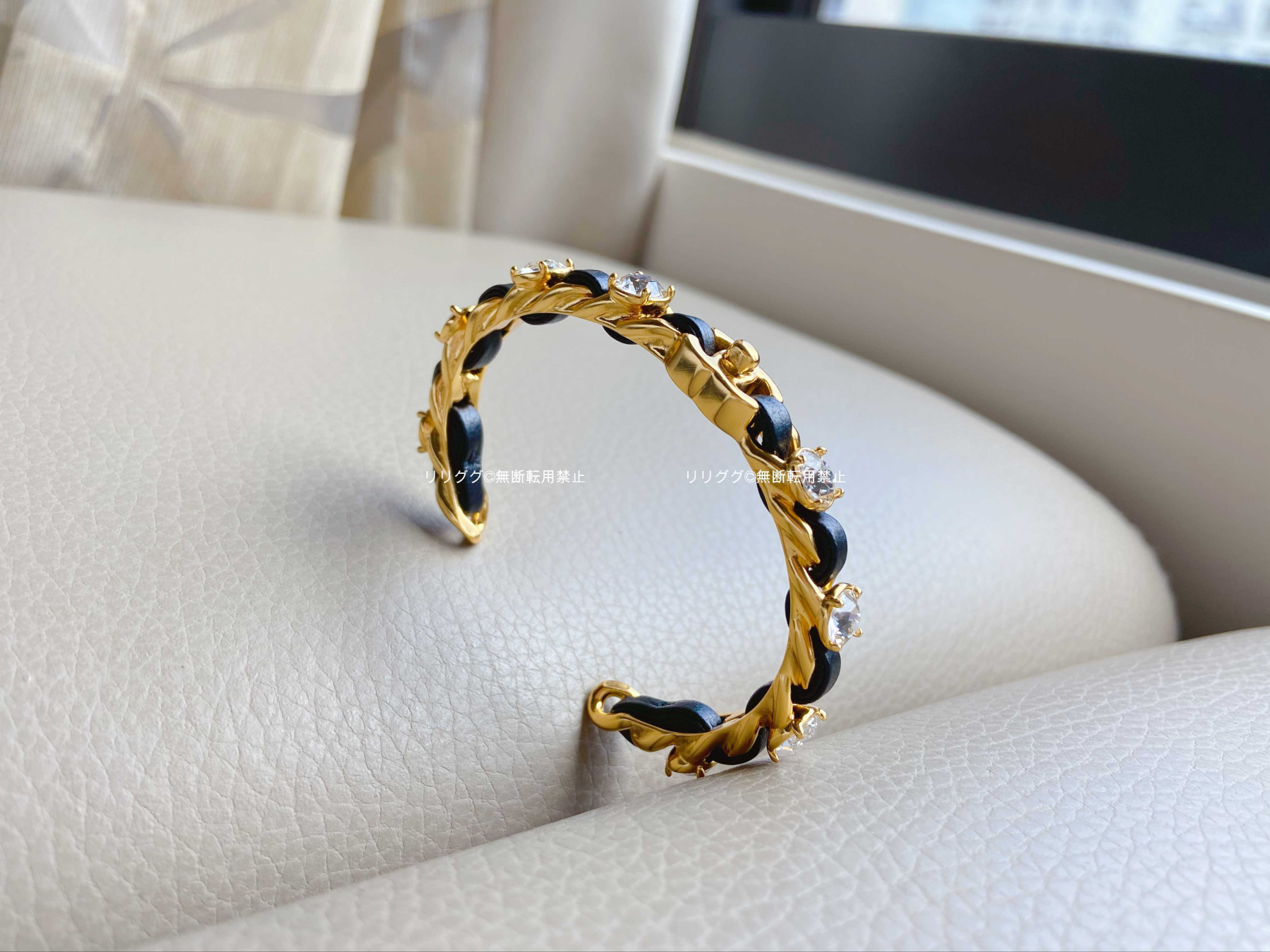 (シャネル)AB4267☆ブレスレット　バングル☆パールとレザー