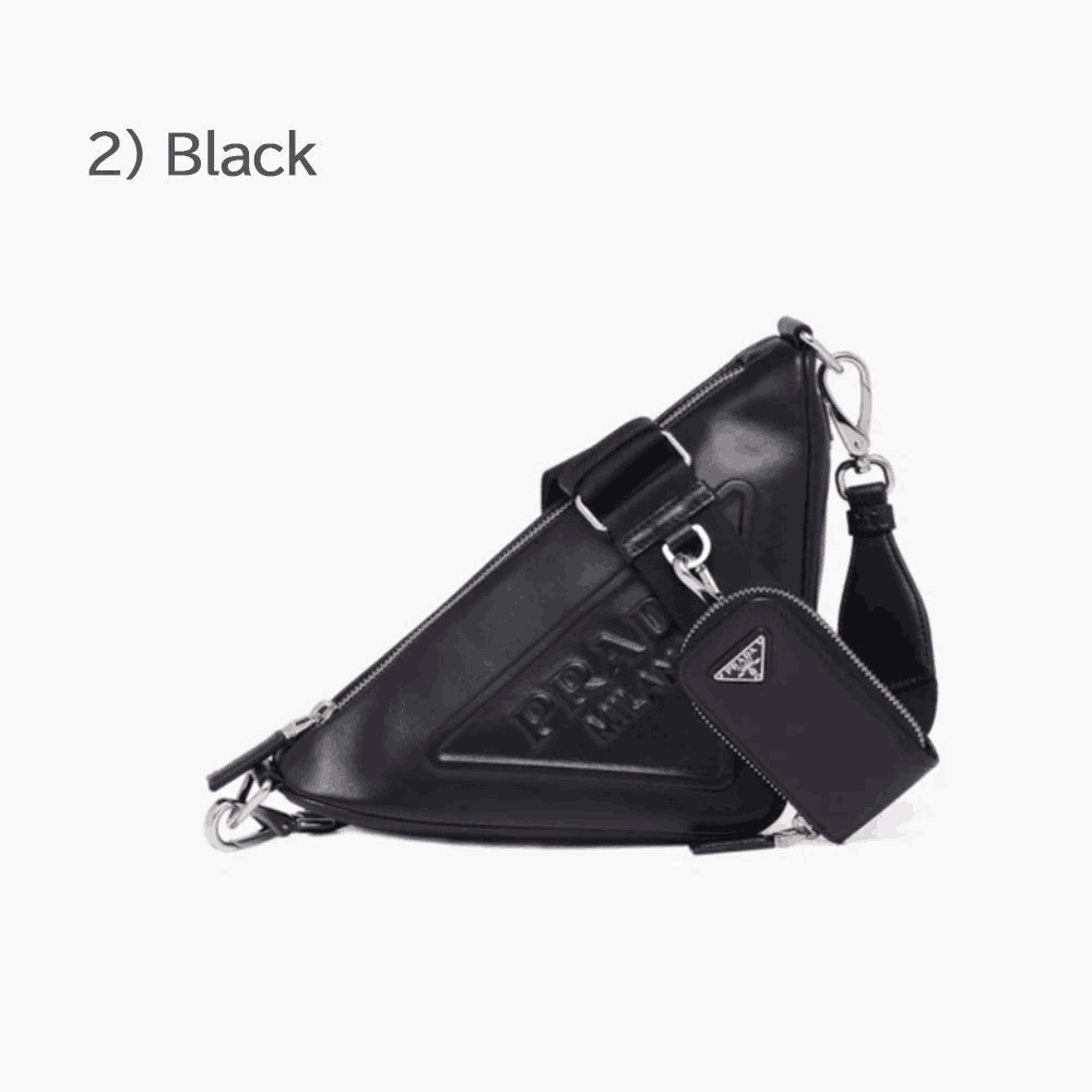 Prada☆Leather Prada Triangle shoulder bagユニセックス☆送込