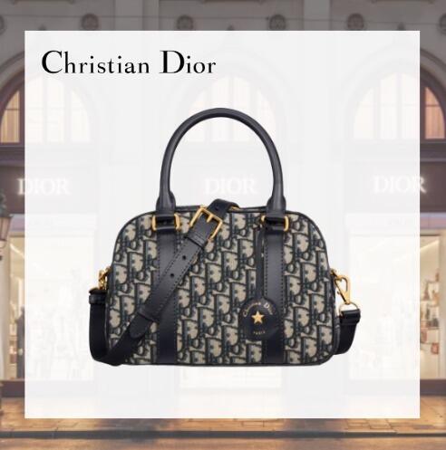 ディオール Dior D-Vibeボウリングバッグ オブリークジャカード