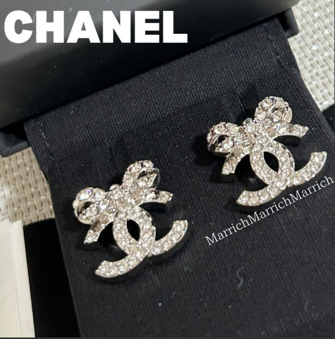 2３S《ロゴ＆リボン》CHANEL ♡ ピアス