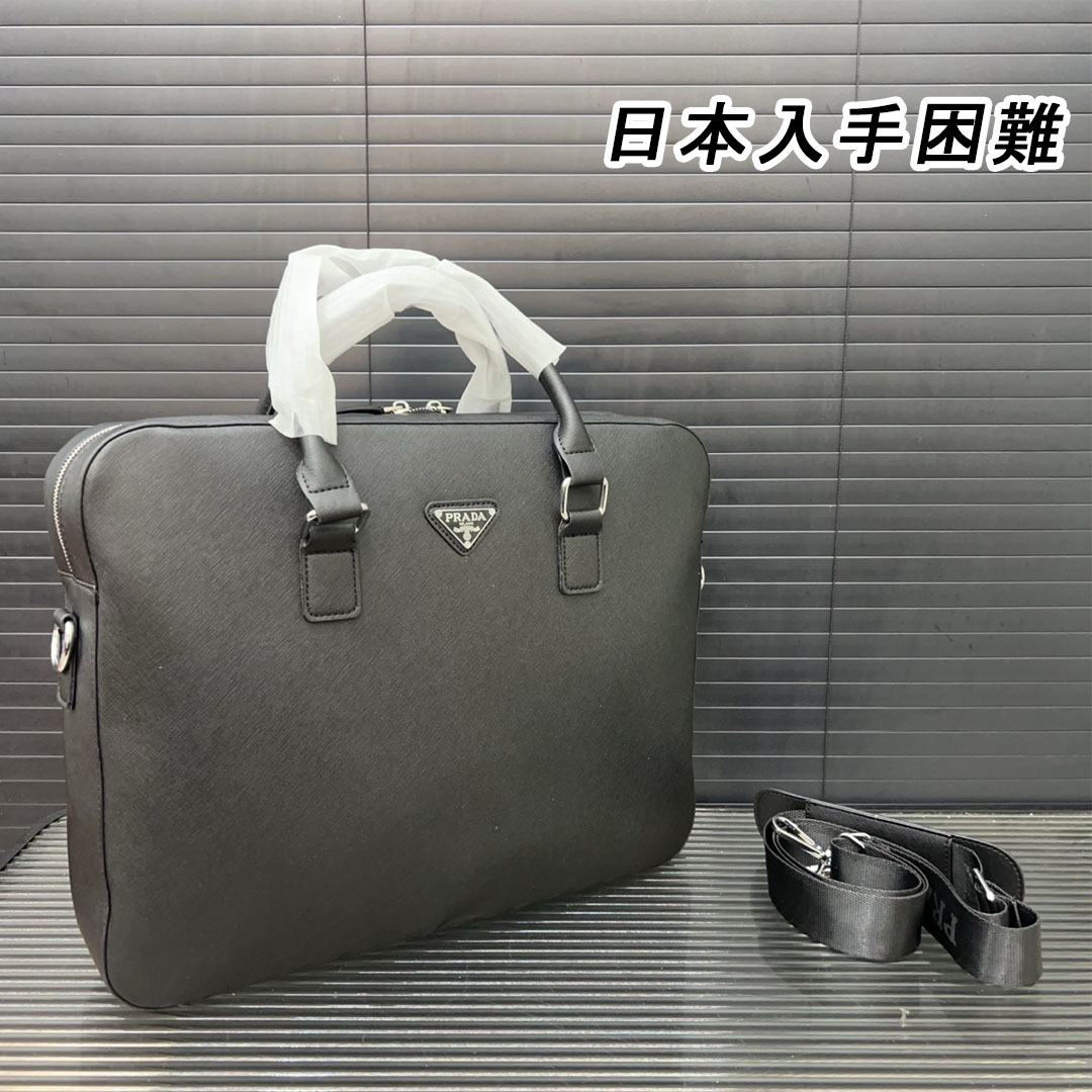 【22SS】新作 サフィアーノレザー ブリーフケース ◆プラダ◆