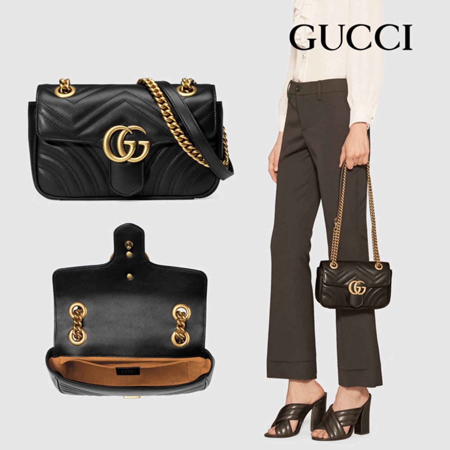 GG(グッチ)〔GGマーモント〕キルティング スモール ショルダーバッグ