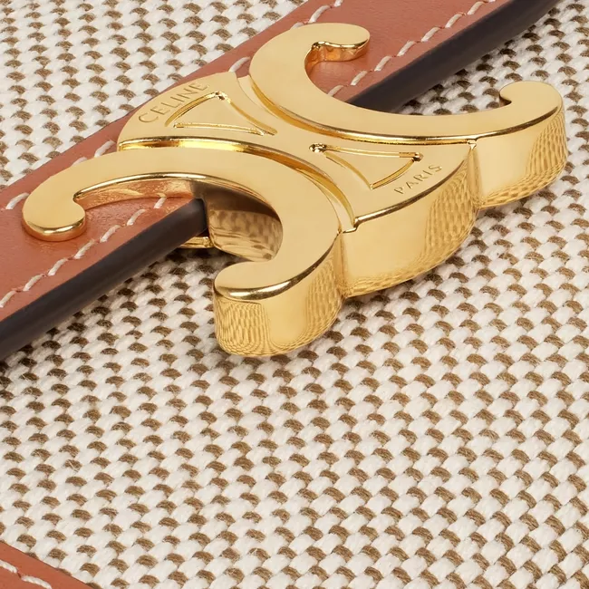 テキスタイル＆ナチュラルカーフスキン コンパクト財布 / CELINE