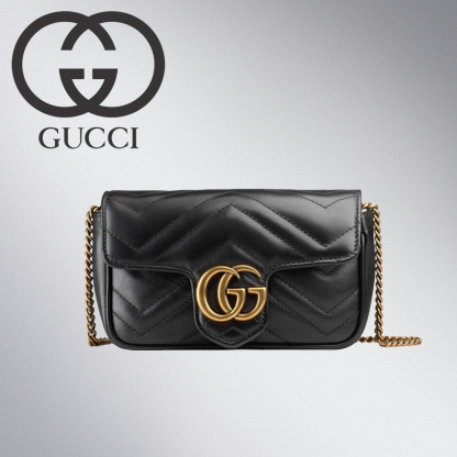 〔GGマーモント〕キルティングレザー スーパーミニバッグ