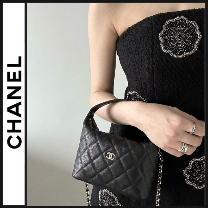CHANEL 【シックなブラック♡】2way ホーボーバッグ