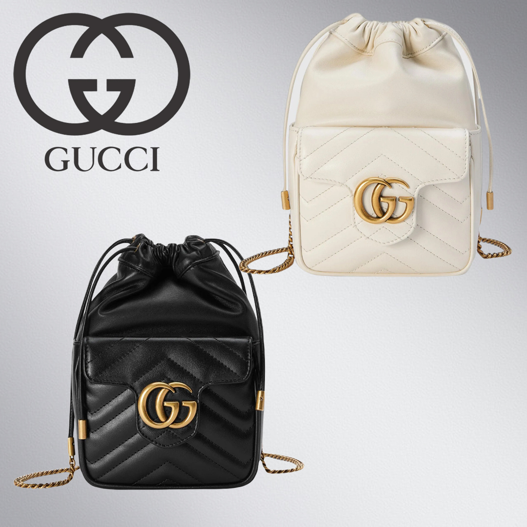 新作 グッチ GGマーモント ミニ バッグ バケット