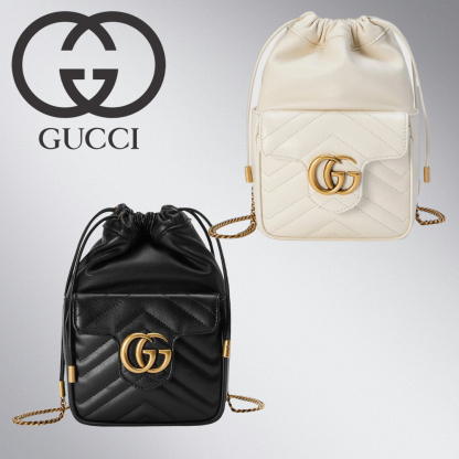 新作 グッチ GGマーモント ミニ バッグ バケット
