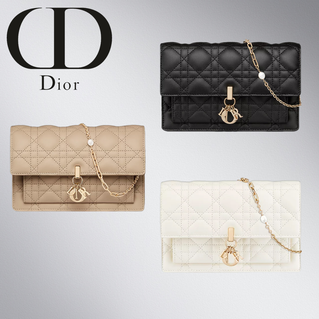 【DIOR】【人気】DIOR ディオール★LADY DIOR ラムスキン チェーンバッグ