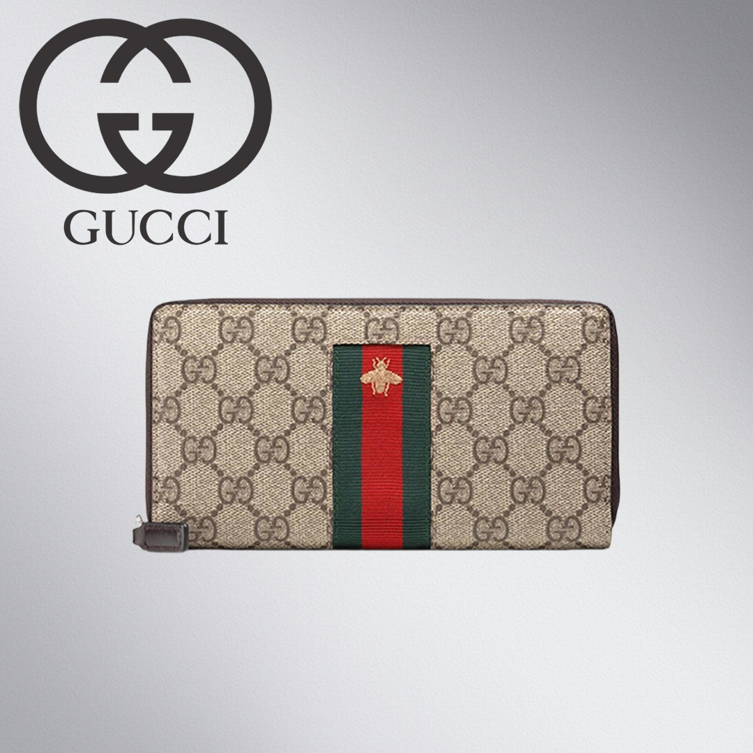 GG(グッチ) ウェブ GGスプリーム キャンバス ジップアラウンドウォレット