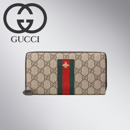 GG(グッチ) ウェブ GGスプリーム キャンバス ジップアラウンドウォレット