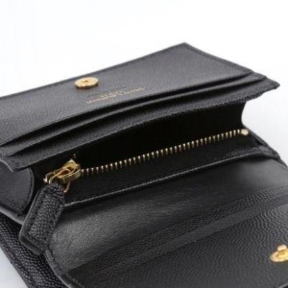 【Y S L】LOU マテラッセ二つ折り財布 ブラック (64107806)